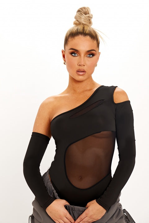 Off-Shoulder Bodysuit för kvinnor med långa ärmar