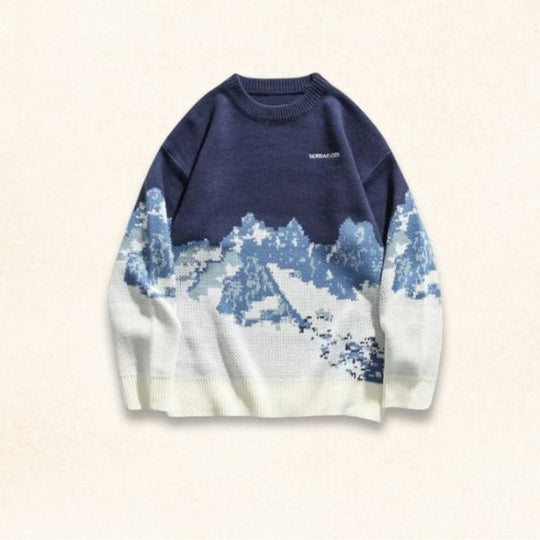 Vintage Mountain Sweater Klassisk alpin stil perfekt för mysiga kvällar kallare väder.