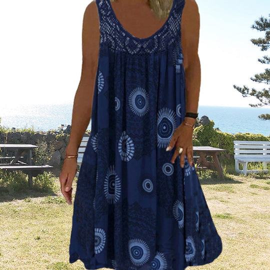Sommar O-ringad ärmlös klänning