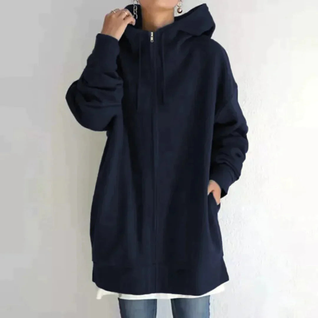 Luna Höst/vinter-hoodie med dragkedja för damer