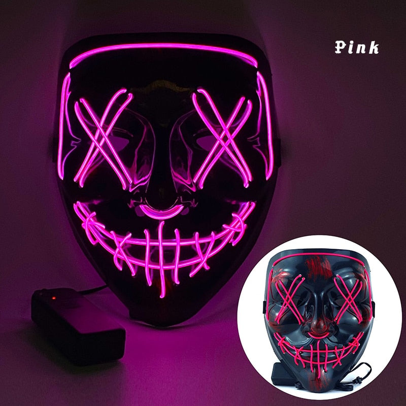 Halloween-mask med LED-ljus Skaffa en bekväm och läskig mask som sticker ut i mängden!